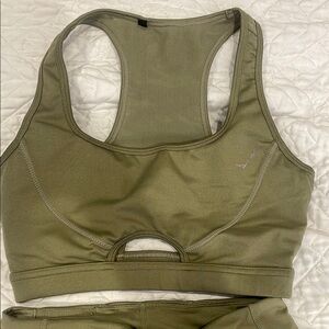 Gymshark Olive Green Racerback Sports Bra